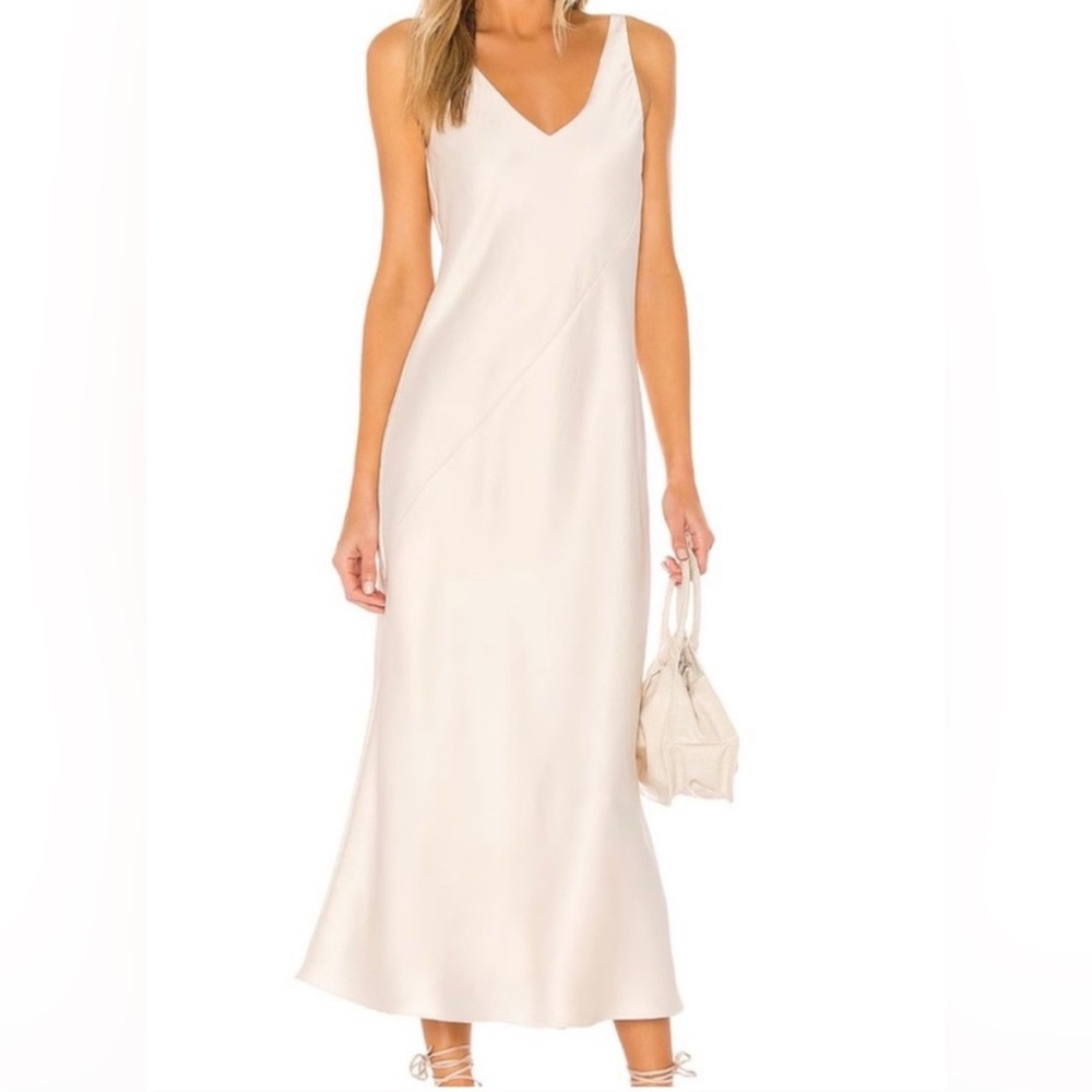 Line & Dot Cream Midi Dress